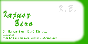 kajusz biro business card